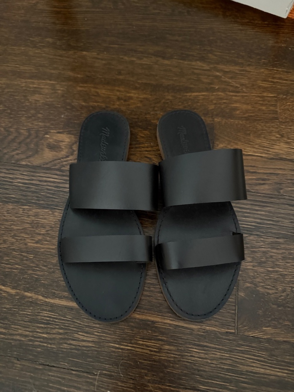 Madewell Black Double Strap Slide Sandals